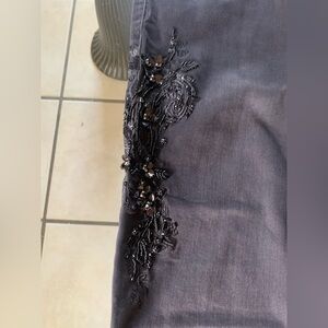 White House Black Market Black Beaded Jeans